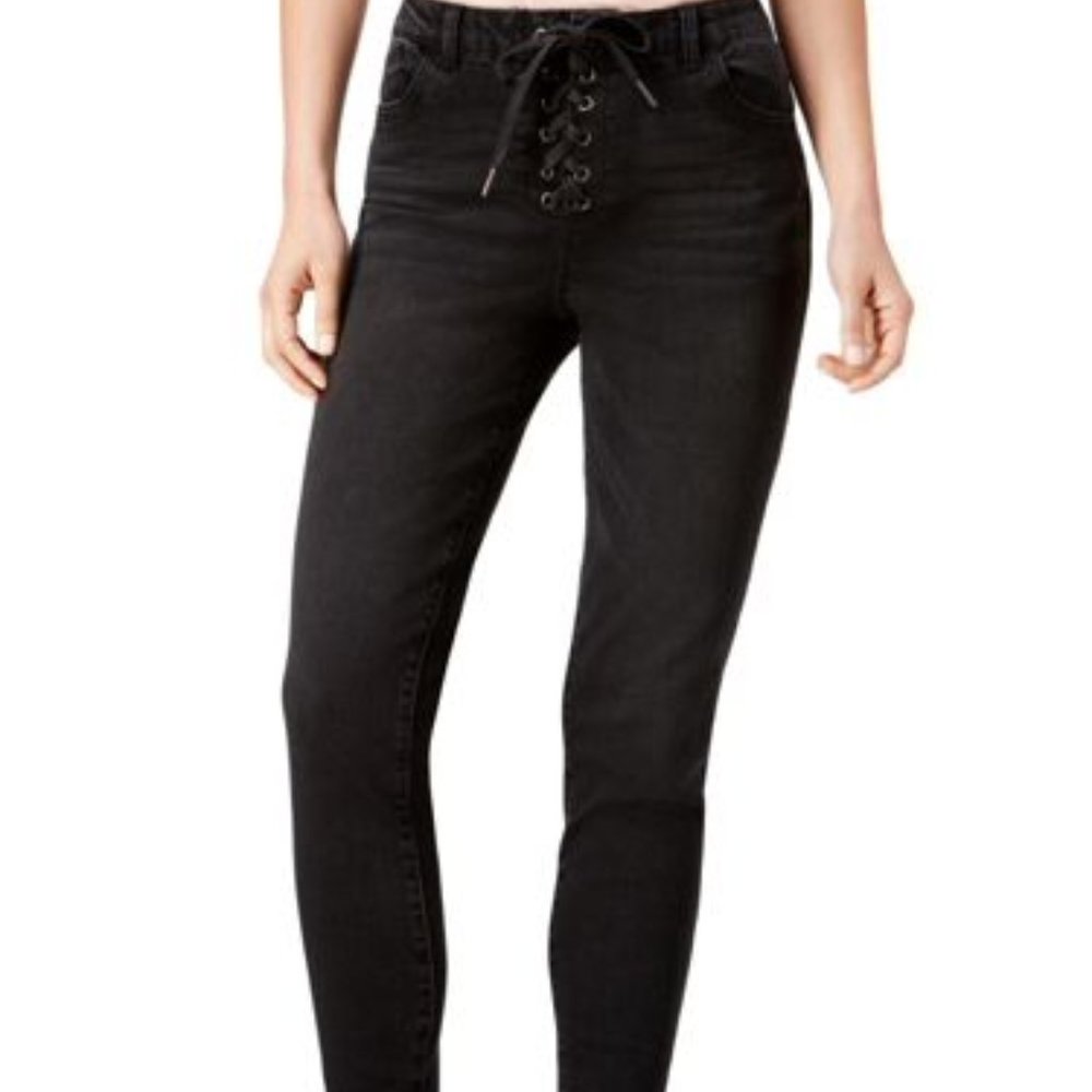Rewind Lace Up Stretch Skinny Jeans 31